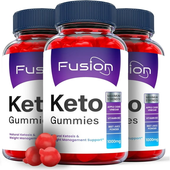 (3 Pack) Fusion Keto ACV Gummies - Apple Cider Vinegar Supplement for Weight Loss - Energy & Focus Boosting Dietary Supplements for Weight Management & Metabolism - Fat Burn - 180 Gummies