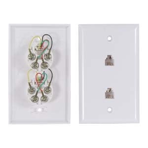 SF Cable RJ11 6P4C Double Wall Plate Jacks