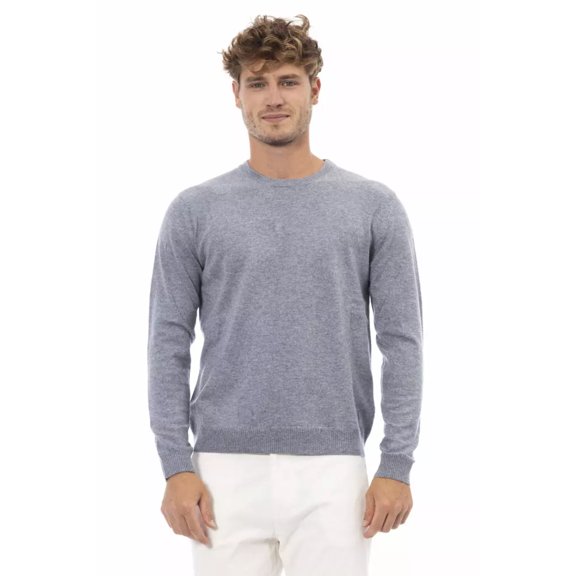 Alpha Studio Light Blue Viscose Men Sweater