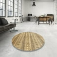 thumbnail image 4 of Ahgly Company Machine Washable Indoor Round Contemporary Light Brown Area Rugs, 5' Round, 4 of 7