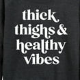 thumbnail image 3 of Instant Message - Thick Thighs Healthy Vibes - Women's Lightweight French Terry Long Sleeve Shirt, 3 of 6