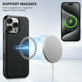 thumbnail image 3 of ELEHOLD for iPhone 16 Pro Max Case, Compatible with Mag Safe Accessory, 2 in 1 Detachable Magnetic Card Holder Faux Lychee Pattern Leather Kickstand Wallet Case for iPhone 16 Pro Max,Black, 3 of 7