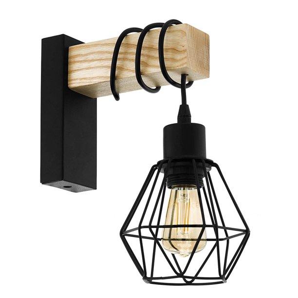 Plug in Wall Sconces Farmhouse Wall Mounted Lights with Plug in Cord,Black Wall Lamp for Bedroom