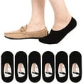 thumbnail image 1 of Calcetines de Algodón Invisibles de Corte Bajo con Forro Invisible para Hombre, Packs de 10 a 13 (Negro, Paquete de 6), 1 of 3