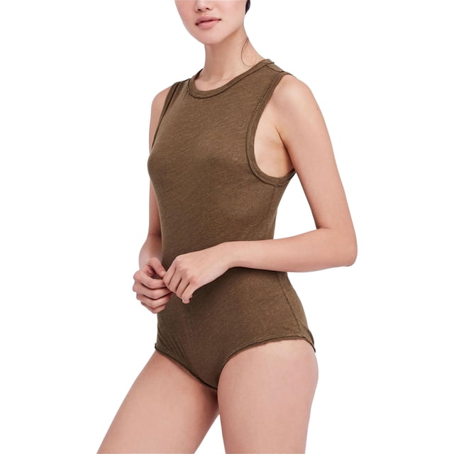 Free People Womens All The Time Bodysuit Jumpsuit, Green, X-Small