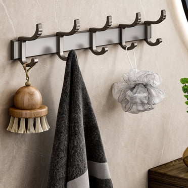 Bathroom Towel Hook Stainless Steel Double Hook Wall Mounted Heavy Duty ...