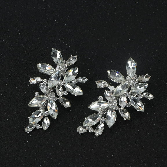 LEORX 2Pack Shiny Rhinestone Hair Clips Decorative Alloy Side Clip for Girls Wedding