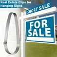 thumbnail image 2 of 60 Pieces Real Estate Sign Rider Clips Metal Hanging Large Sign Rider Clips Stainless Steel Real Estate Signs for Hanging Signs and Riders to Posts Open House Signs (Silver), 2 of 6