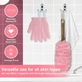 thumbnail image 2 of EvridWear Loofah on a Stick Bath Sponge Back Scrubber for Shower Women Pink Set, Loofah with Handle & Exfoliating Gloves, Replaceable Mesh Luffas, 2 of 8