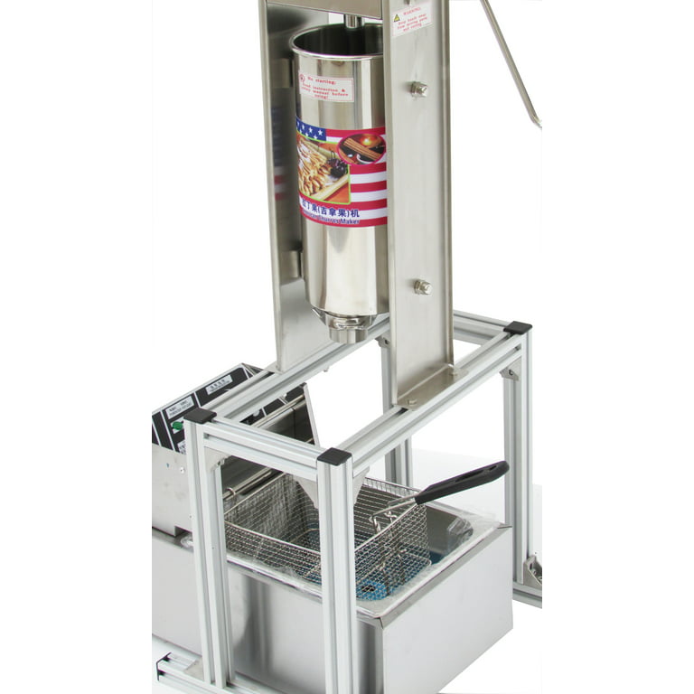 Techtongda 5L Vertical Manual Churrera Churros Spainish Donuts Machine with  Deep 6L Fryer 