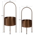 thumbnail image 2 of Kate and Laurel Peeto Modern Planter Set, Set of 2, Bronze, Decorative Freestanding Planters for Indoor Plants, 2 of 8