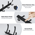 thumbnail image 3 of Wowow Coat Rack Wall Mounted, Modern Wall Mount Coat Hooks, Heavy Duty Coat Hangers for Wall, Black, 3 of 6
