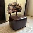 thumbnail image 2 of Chaise Coiffeuse Vintage avec Dossier Floral et Roues à 360° - Brun, 2 of 5