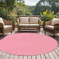 thumbnail image 5 of Pink Large Area Rugs for Bedroom Living Room, Soft Non Slip Carpet Bedside Rug, Pure Pink Round Floor Cover Kitchen Accent Rug 5' for Dining Room/Office, 5 of 9