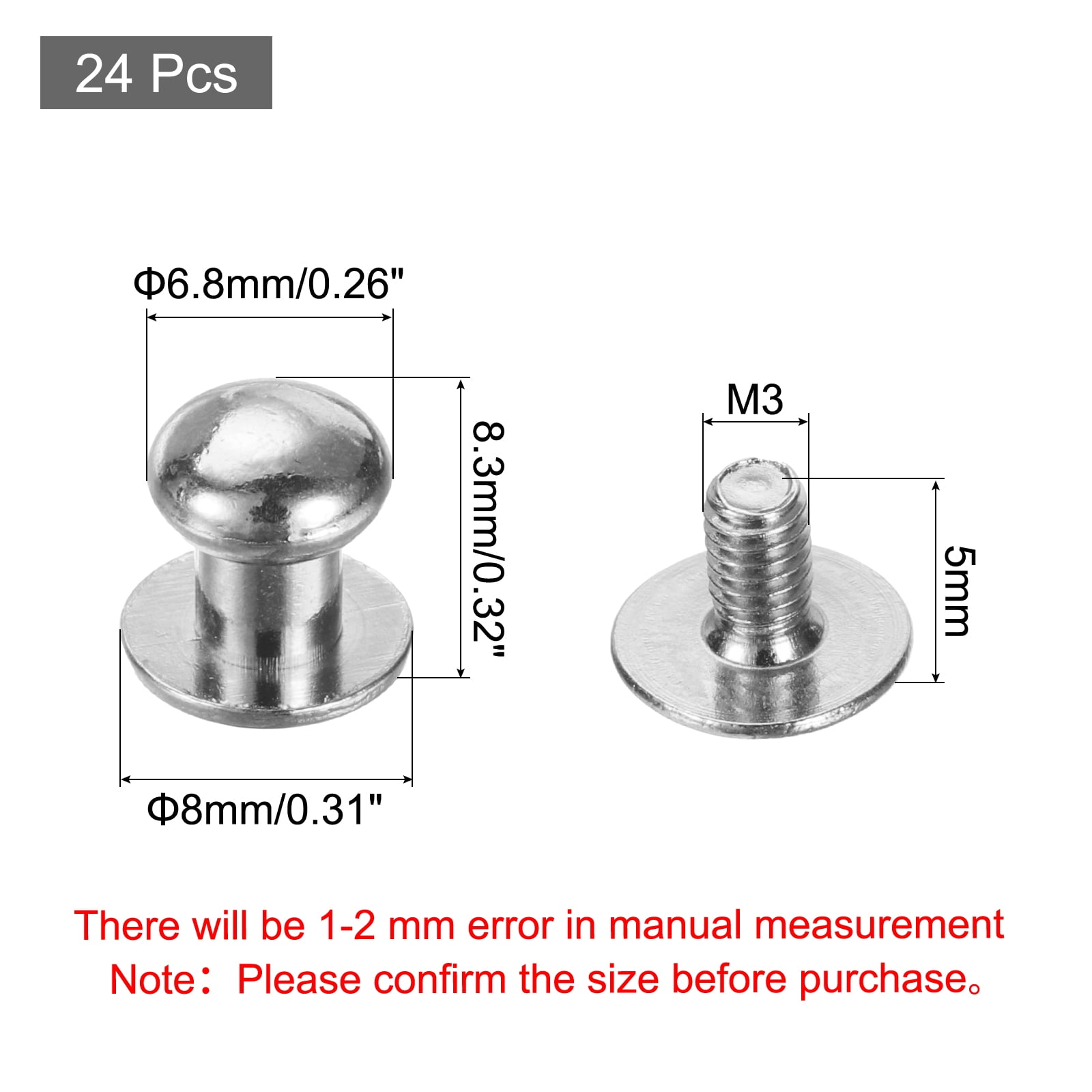 Unique Bargains Mini Round Knobs Small Drawer Pulls for Cabinets 0.26" x 0.31" Silver