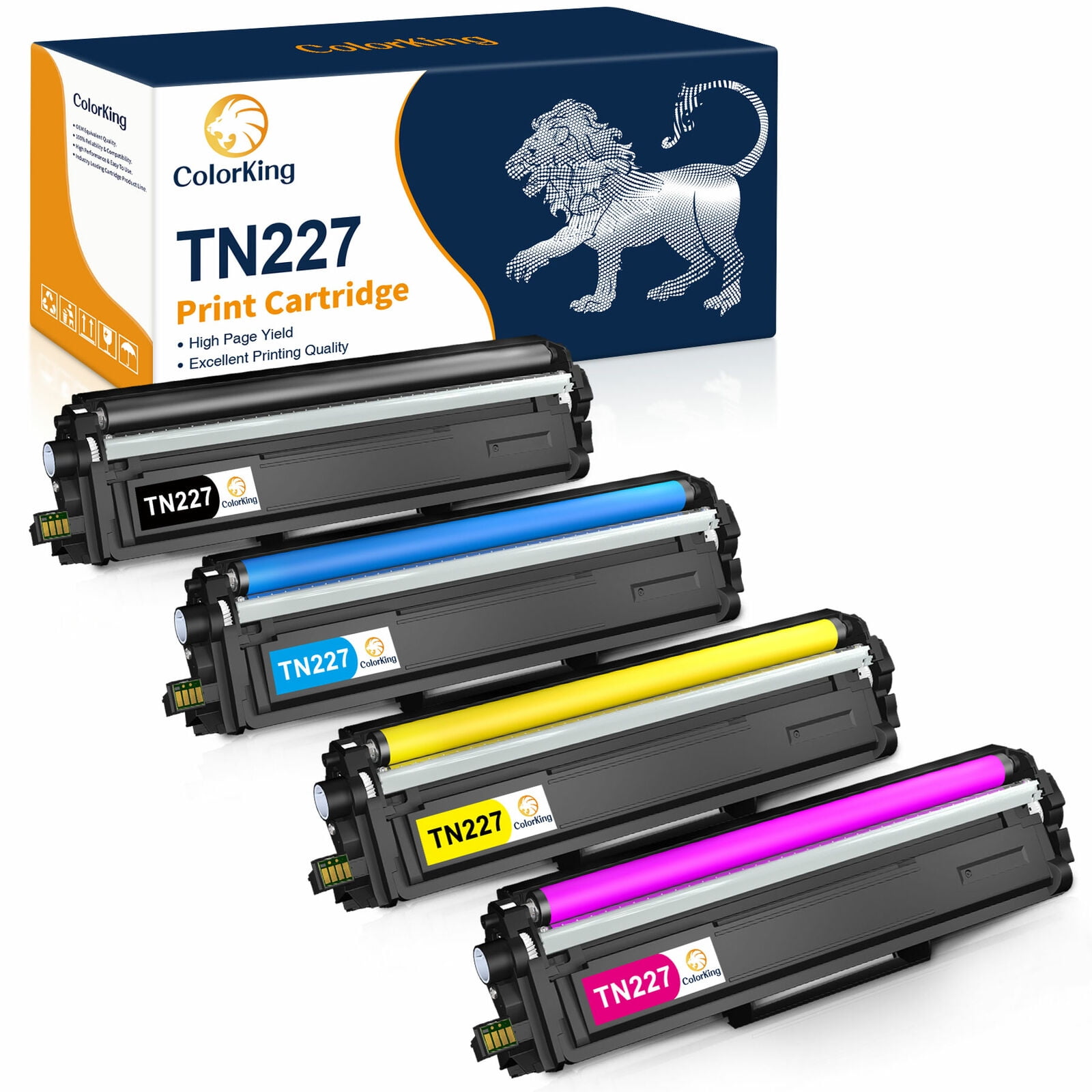 Pub ekstremister Rosefarve ColorKing Toner Cartridge Replacement for Brother TN227 TN227BK TN-227  TN223 TN223BK for MFC-L3750CDW HL-L3210CW HL-L3290CD HL-L3230CDW  HL-L3270CDW MFC-L3710CW MFC-L3770CDW Printer (4 Pack) - Walmart.com