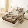thumbnail image 2 of Castle Fairy Rustic Jungle Elk Twin Sheets 3pcs,Smooky Mountain Woodland Bedding,Taupe Brown Cream,1 Fitted Sheet, 1 Flat Sheet and 1 Pillowcase, 2 of 6