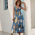thumbnail image 5 of Animal Dog Cute Paw Print Dress Summer Street Style Bohemia Long Dresses Female Sleeveless Printed Maxi Dress, 5 of 9