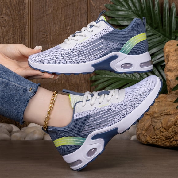 YOUYEDIAN Orthopedic Shoes for Women 2026 Dress Non Slip Slip on Mesh Sneakers Summer Casual Lightweight Closed Toe Arch Support Shoes (Blue)