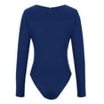 thumbnail image 5 of Black and Friday Clothing Sales Idoravan Bodysuits for Women Long Sleeve,Women's Long Sleeved Versatile Solid Color Fashion Tight Fitting Cutout Jumpsuit Blue XXL, 5 of 6