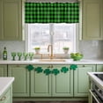 thumbnail image 5 of Kitchen Valances for Window, St. Patrick's Day Green and Black Plaid Light Filtering Rod Pocket Valance Curtain, Buffalo Checker Short Curtains Window Topper for Bedroom Bathroom Living Room 54x18in, 5 of 9