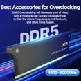 thumbnail image 4 of RAM Heatsink Cooler with Thermal Pads for DDR2 DDR3 DDR4 DDR5 - PC Memory Cooling Kit, Desktop Computer Heat Dissipation, silver 4pcs, 4 of 6