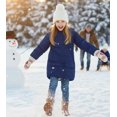 thumbnail image 2 of Aideaone Girls Winter Coats Hooded Puffer Jackets Medium Length Down-like Cotton Coats Snow Outwear 5-12Y, 2 of 7