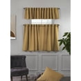 thumbnail image 5 of 3S Brother's Solid Linen Look Curtains Drapes Kitchen Valance Set of 3 Hanging Rod Pocket Window Valance Treatments Decorative Valances Tiers Café Curtains (M-yellow 50"x14"Valance - 24"x24"Tiers), 5 of 6