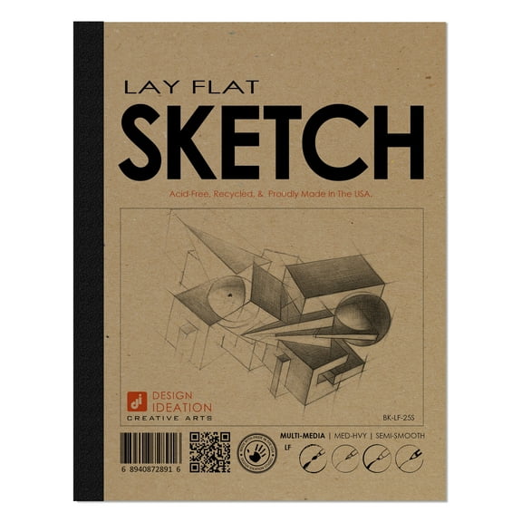 Lay Flat Sketchbook: Removable Sheets, Multi-Media Paper (8.5" x 11") LF-2550-LS (1 Book)