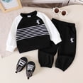 thumbnail image 2 of mgoYE Toddler Boy Clothes Baby Boys Fall Winter Outfits Long Sleeve Sweatshirt Top Jogger Pants Set Boys Outfit Set, 2 of 7