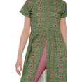 thumbnail image 4 of Moomaya Kurta à Manches Courtes Imprimée pour Femmes, Kurti à Fente avant, Vêtements d'Été, 4 of 5