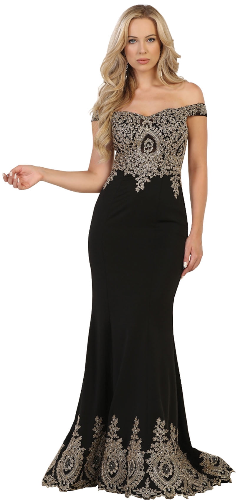 May Queen - OFF THE SHOULDER EMBROIDERED PROM DRESS - Walmart.com - Walmart.com