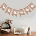 thumbnail image 2 of 3 Pcs Easter Hanging Flag Linen Bunting Garland White Holiday Party Decor for Spring Home Celebration Thanksgiving Background Arrangement, 2 of 6
