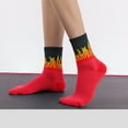 thumbnail image 4 of 2 Pairs Cotton Sports Calf Socks Flame Pattern Breathable Wicking Middle Tube Socks For Gym Running Unisex, 4 of 12