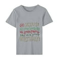 thumbnail image 4 of Daisyyozoid Nouvelles Arrivées Hauts pour Femmes Joyeuses Pâques Lettrage Imprimé Col Rond Manches Courtes Haut Manches Courtes Col Rond Chemise, 4 of 5