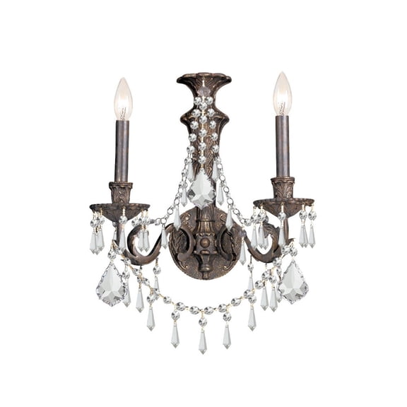 5162-EB-CL-MWP Crystorama Lighting Vanderbilt - Two Light Sconce In Minimalist Style - 15 Inches Wide By 19 Inches High