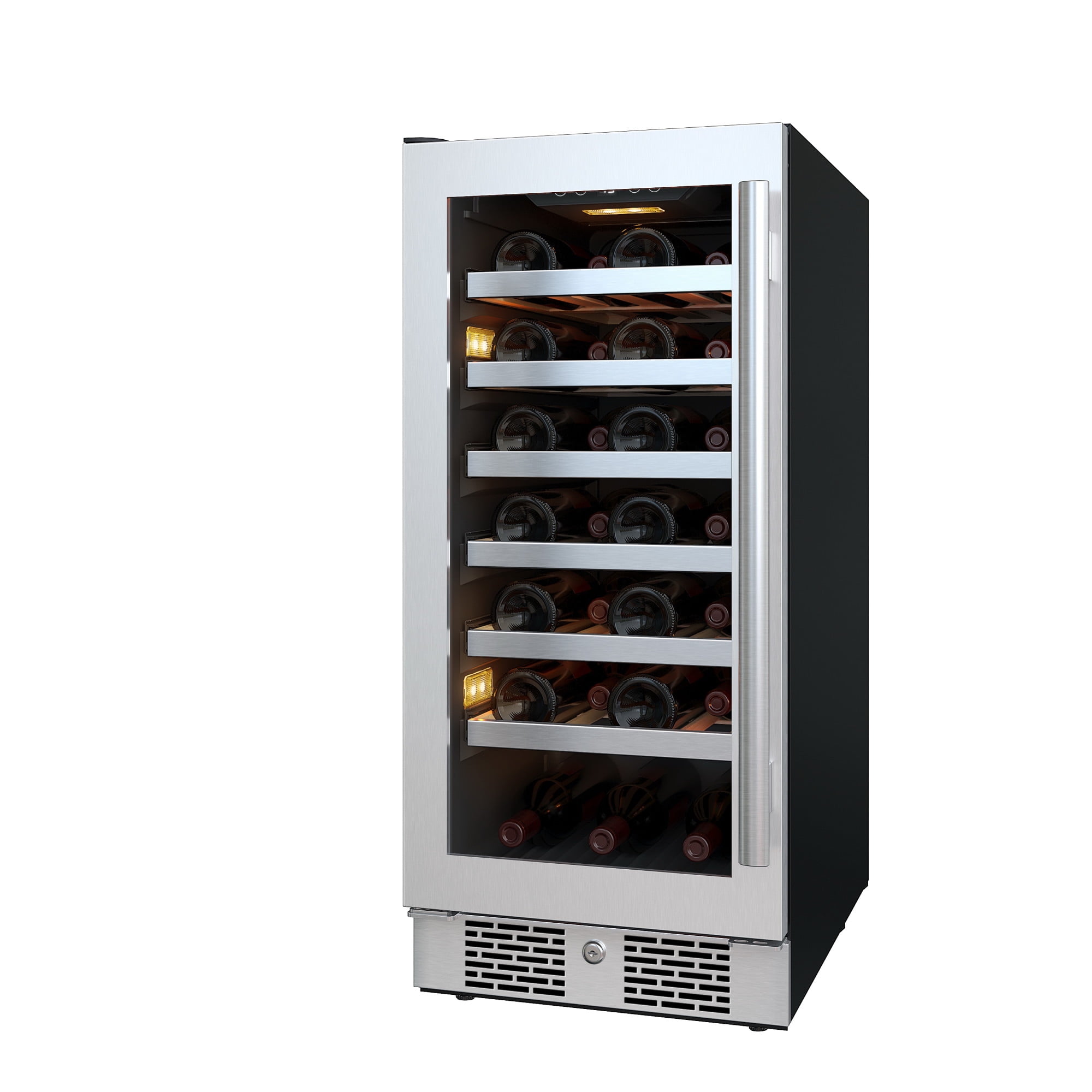 Avallon Awc152szlh 15" Wide 27 Bottle Capacity Single Zone Wine Cooler - Stainless Steel