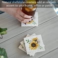 thumbnail image 7 of CounterArt Sunflowers Natural Absorbent Shell Stone Coaster 4-Pack, 7 of 7