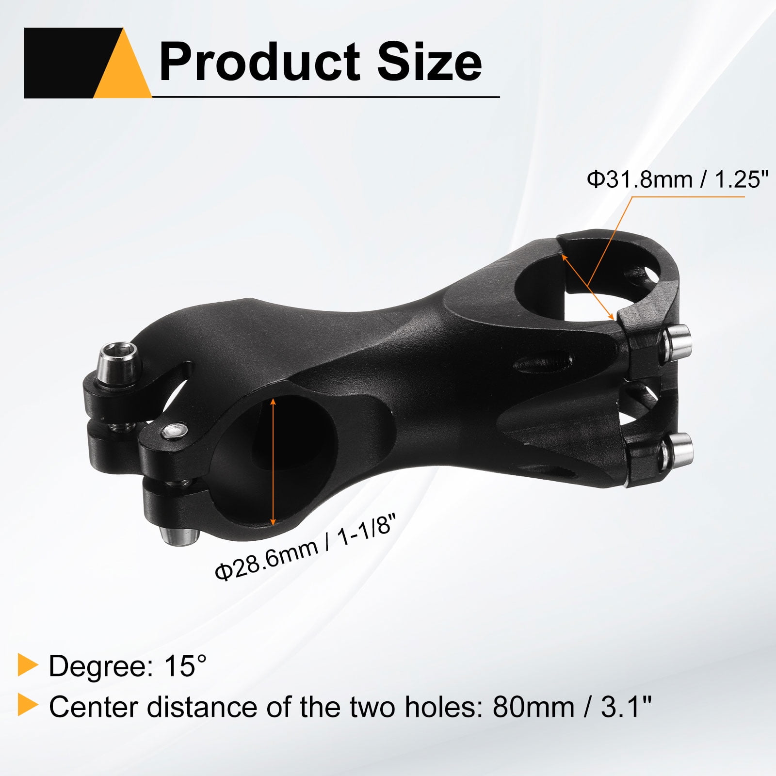 uxcell 31.8mm Bike Stem 15 Degree 80mm Aluminum Alloy Bicycle