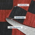 thumbnail image 2 of Christmas Geometric Plaid Rug Runner 2' x 6', Non-Slip Hallway Rugs, Machine Washable Low Pile Carpet Runner, Indoor Floor Mats for Laundry, Bedroom, Red Black, 2 of 8