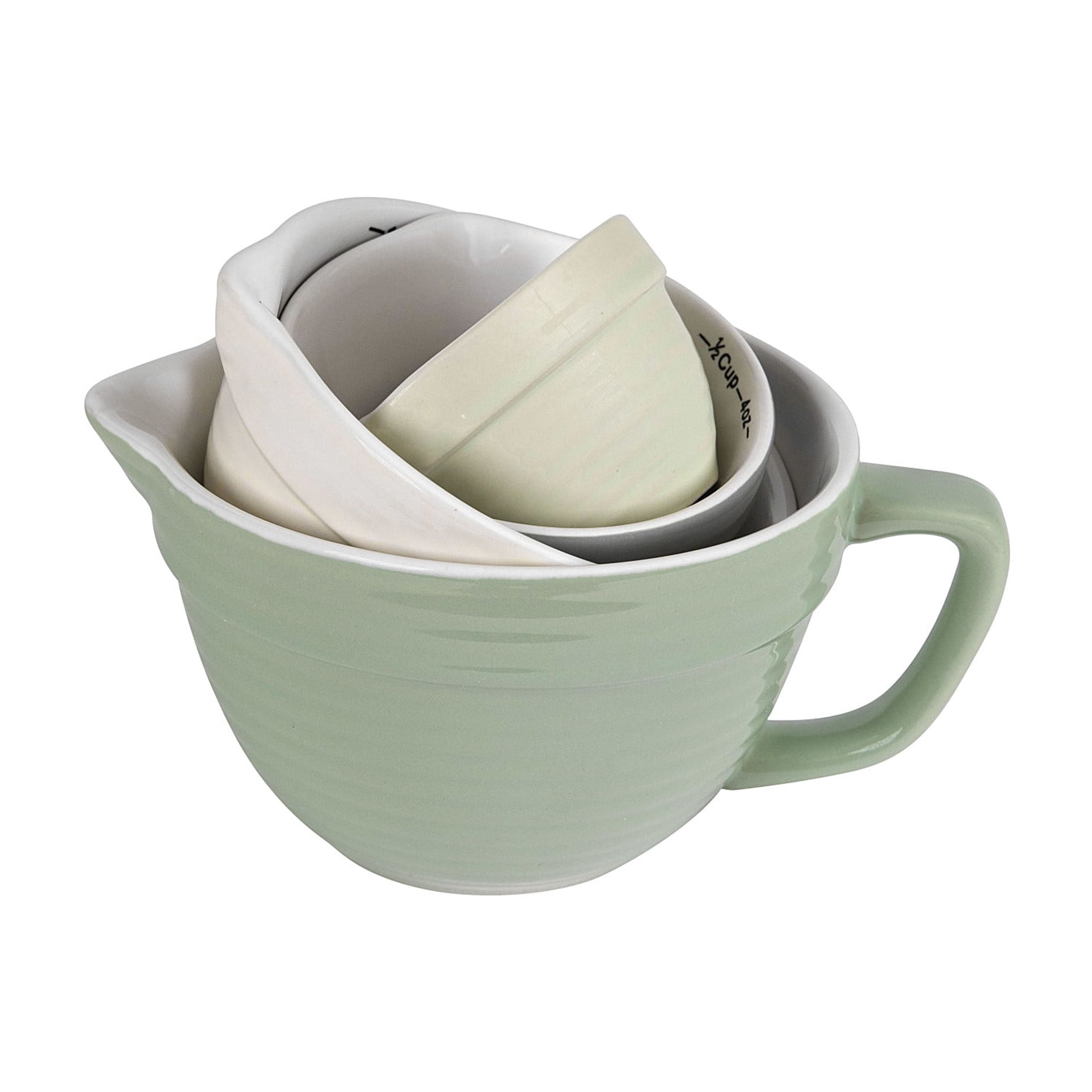 Creative Co-Op Batter Bowl Shaped Measuring Cups (Set of 4 Sizes)