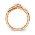 thumbnail image 2 of Primal Silver Sterling Silver Rose-tone Flash Rose Gold-plated Cubic Zirconia Cluster and Criss Cross Ring, 2 of 7