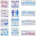thumbnail image 1 of 12 plantillas de lavandería de plástico para dibujar y pintar reglas de baño, plantillas reutilizables para pintar en el lavadero., 1 of 7