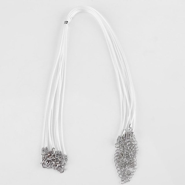 10PCs Adjustable Necklace Wax Rope Cord String For DIY Jewelry Making (white)