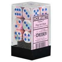 Chessex 27744 Festive 16mm d6 Dice Block, Pop Art and Blue