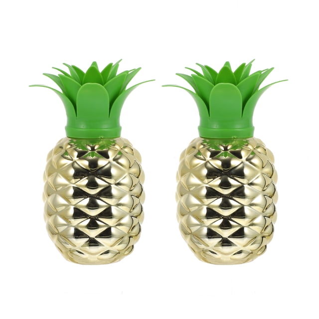 EeaseCA 2pcs Plastic Pineapple Cups with Straws Home Decor Hawaiian Party Favors