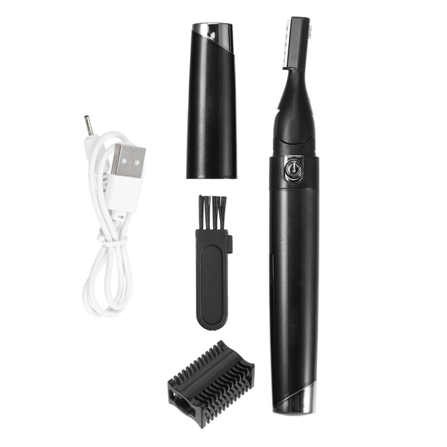 Unique Bargains Electric Eyebrow Trimmer Portable Eyebrow Razor for Women for Face Body Battery Operated Portable Black