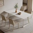 thumbnail image 3 of Mavisun Italian Dining Table Set 6 Chairs In Ivory Home Decore White Finish Sintered Stone Rock Plate Top Concise Kitchen Table My Lux Decor Round, 3 of 9