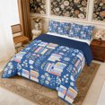 thumbnail image 3 of Manfei Vintage Books Queen Comforter Set 3 Pieces,Cartoon Flowers Comforter Sets Queen,1 Comforter and 2 Pillowcases,Reversible, 3 of 6