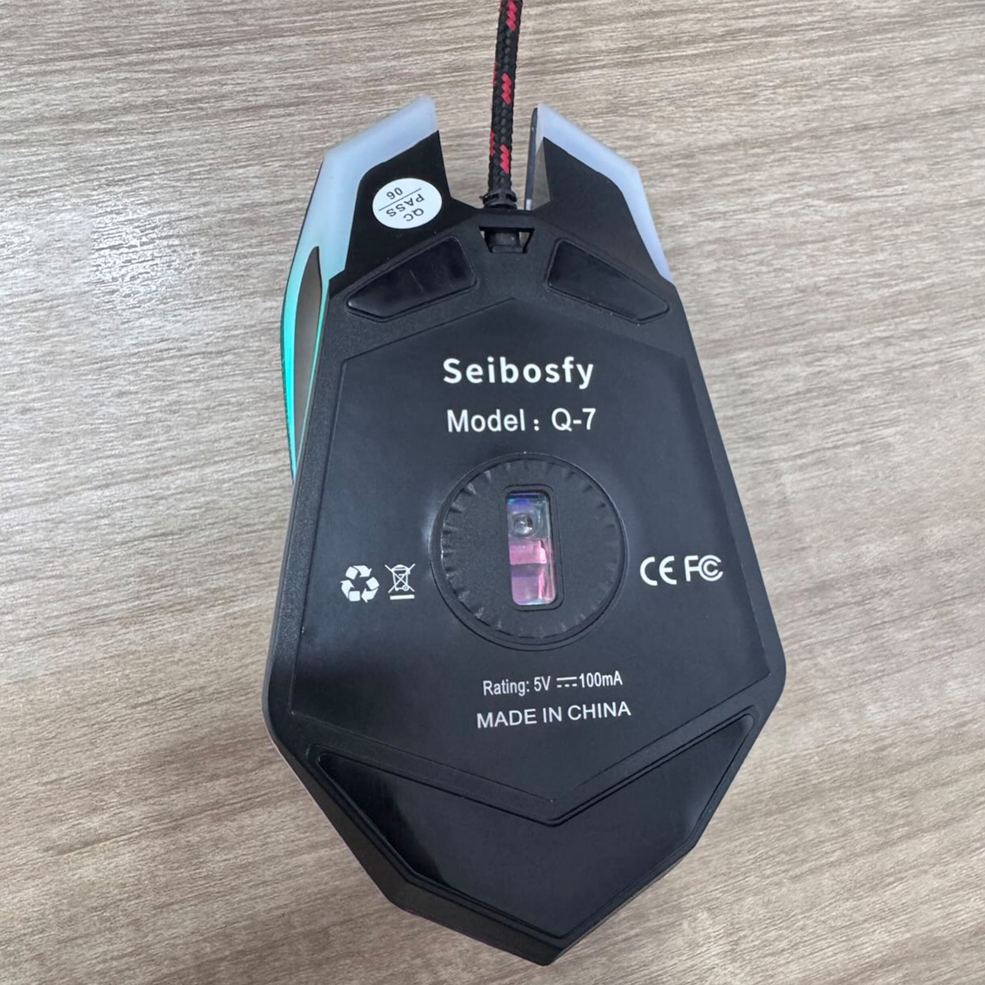 Seibosfy Gaming Mouse Wired with RGB Lighting,Computer Mouse,USB Mouse for Laptop,Black